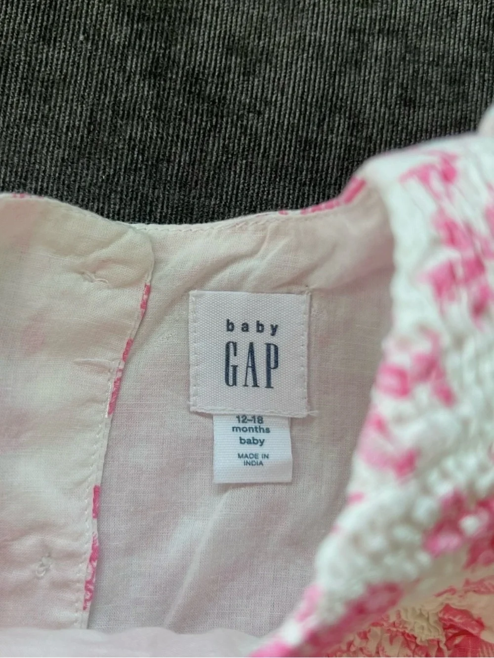 Baby Gap Girls Pink Roses Dress with Bloomers Size 12-18 Months